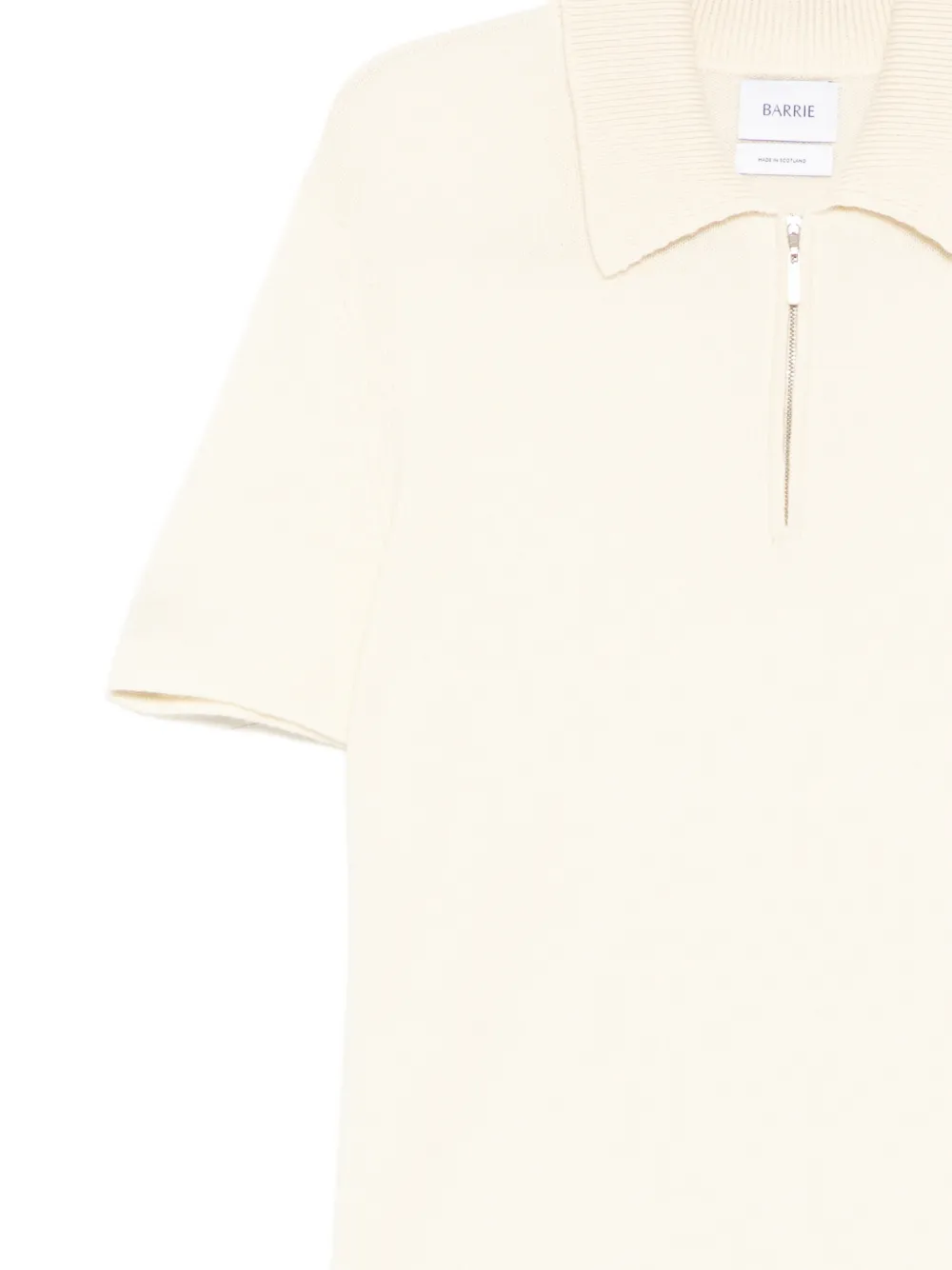 Barrie Kasjmier poloshirt met B-label Beige