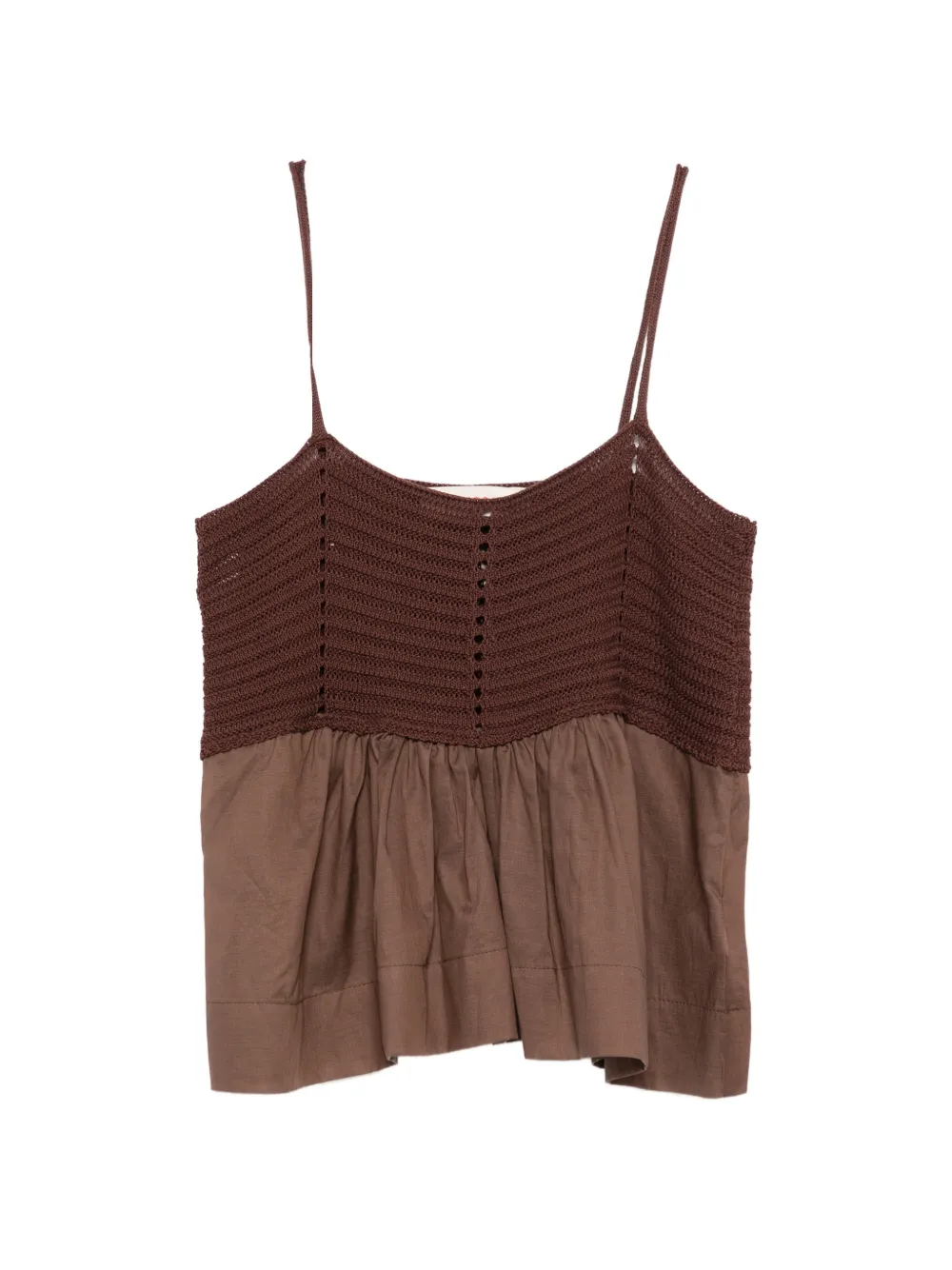 Jucca crochet top - Marrone
