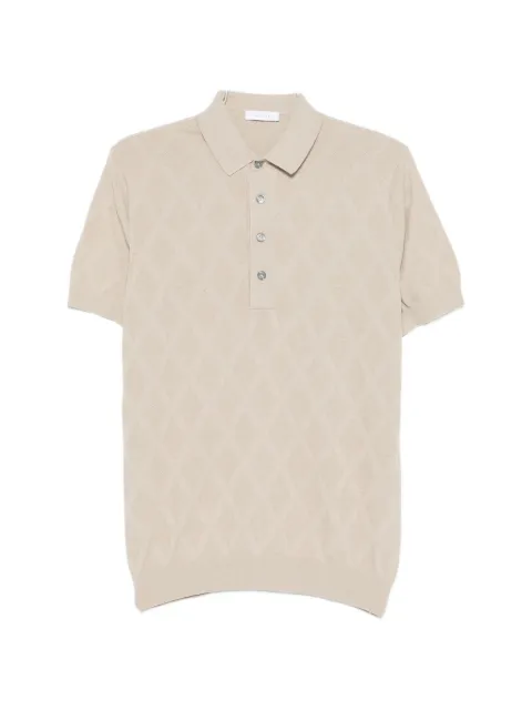 DIKTAT diamond-pattern knit polo shirt