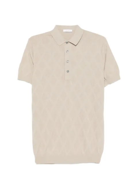 DIKTAT diamond-pattern knit polo shirt