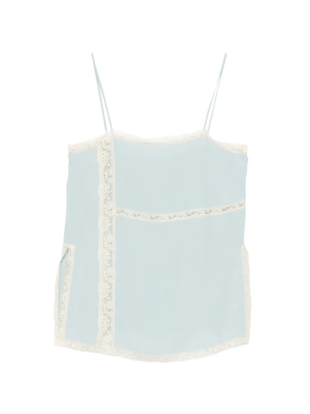 Semicouture lace-trim top - Blau