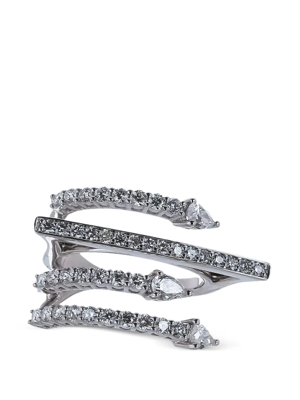 Yeprem Four Line diamond ring - Argento