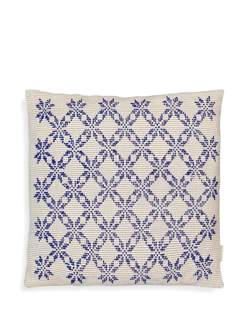 HOUSE OF CAPRICORN Gestreiftes Kissen mit Kreuzstich - Nude