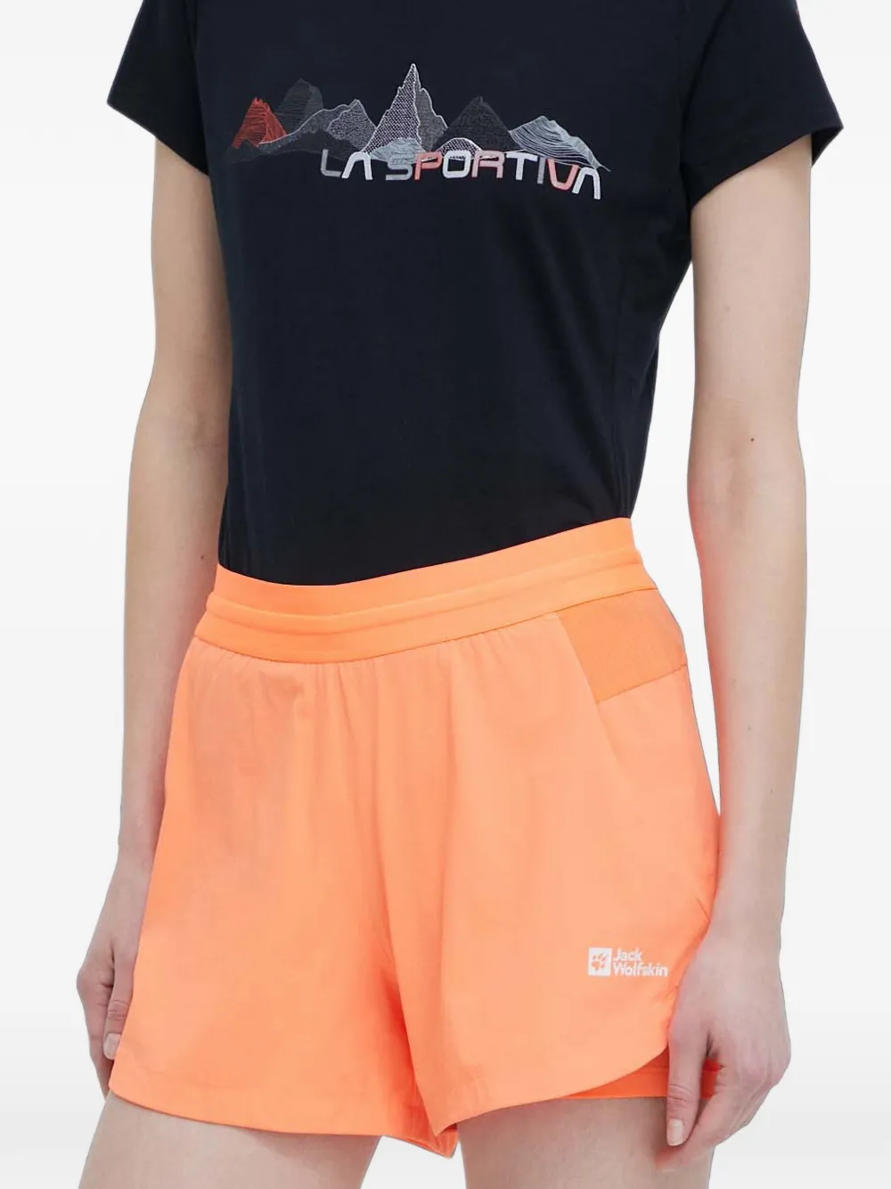 JACK WOLFSKIN Elastische shorts Oranje