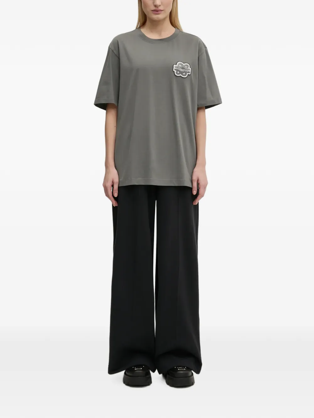 Filling Pieces Gowtu T-shirt met logo-patch Grijs