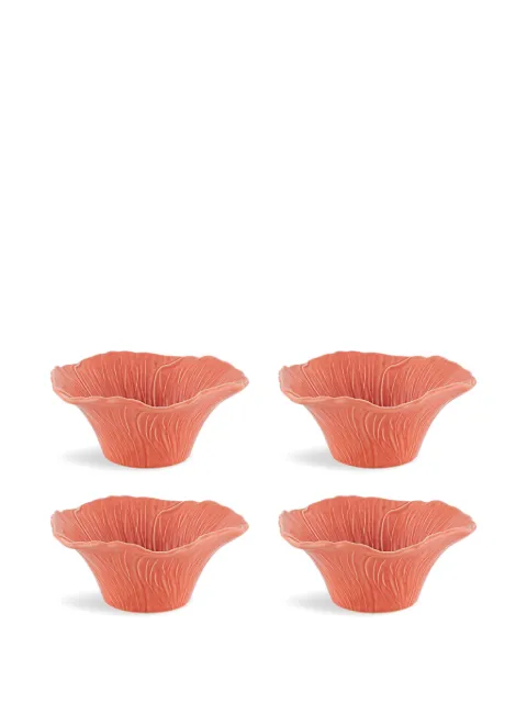 Bordallo Pinheiro bol Alcea con flores superpuestas