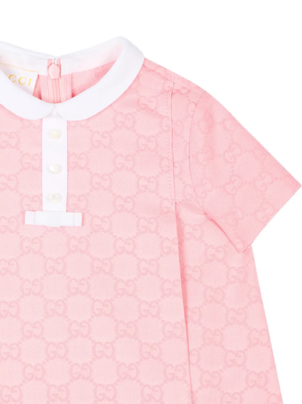 Gucci Kids Jurk met kraag en korte mouwen Roze
