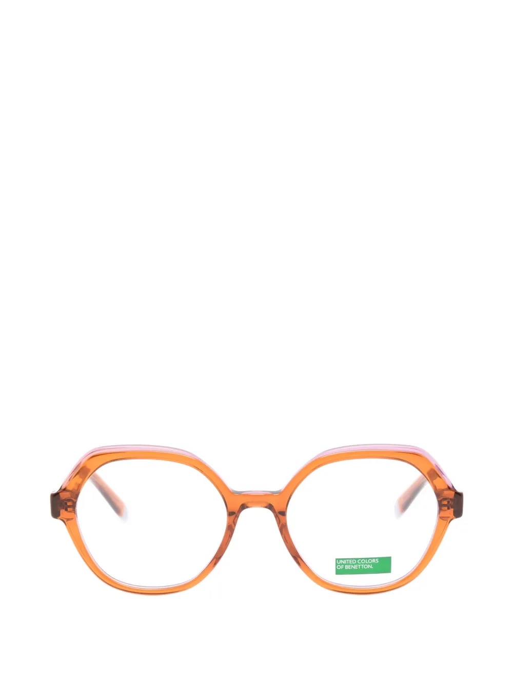 Benetton Sophia Geometric-frame Glasses In Orange