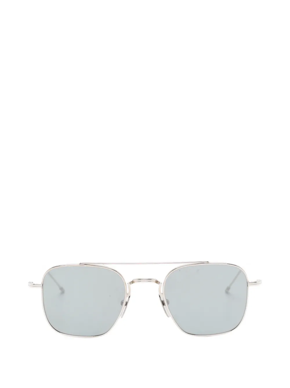 Thom Browne Eyewear double-bridge geometric-frame sunglasses - Argento
