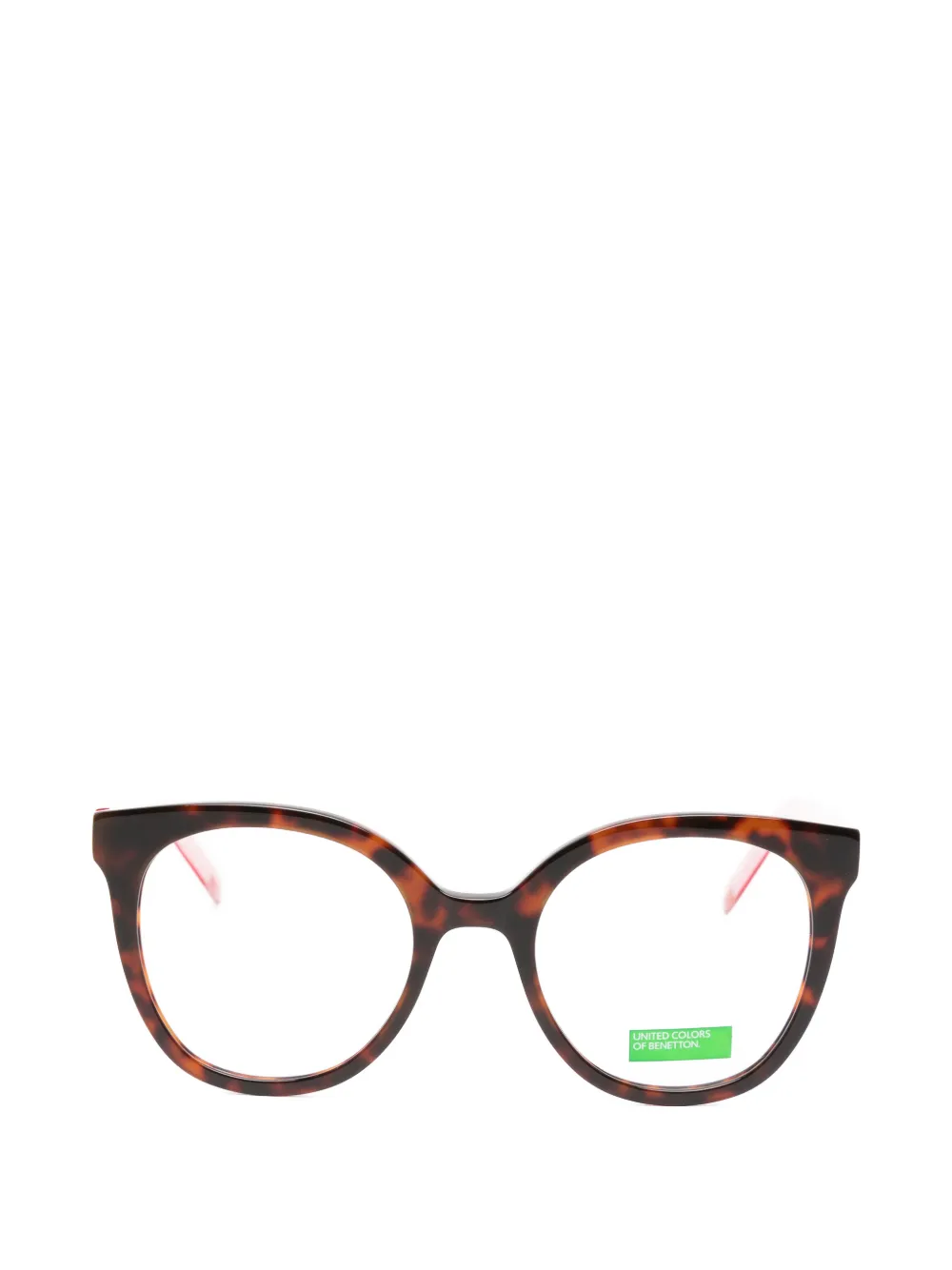 Benetton Adaline Tortoiseshell-effect Round-frame Glasses In Brown