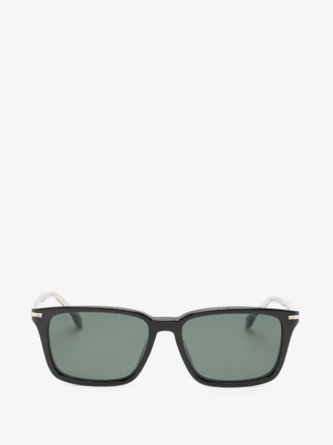 BOSS rectangle-frame clip-on glasses