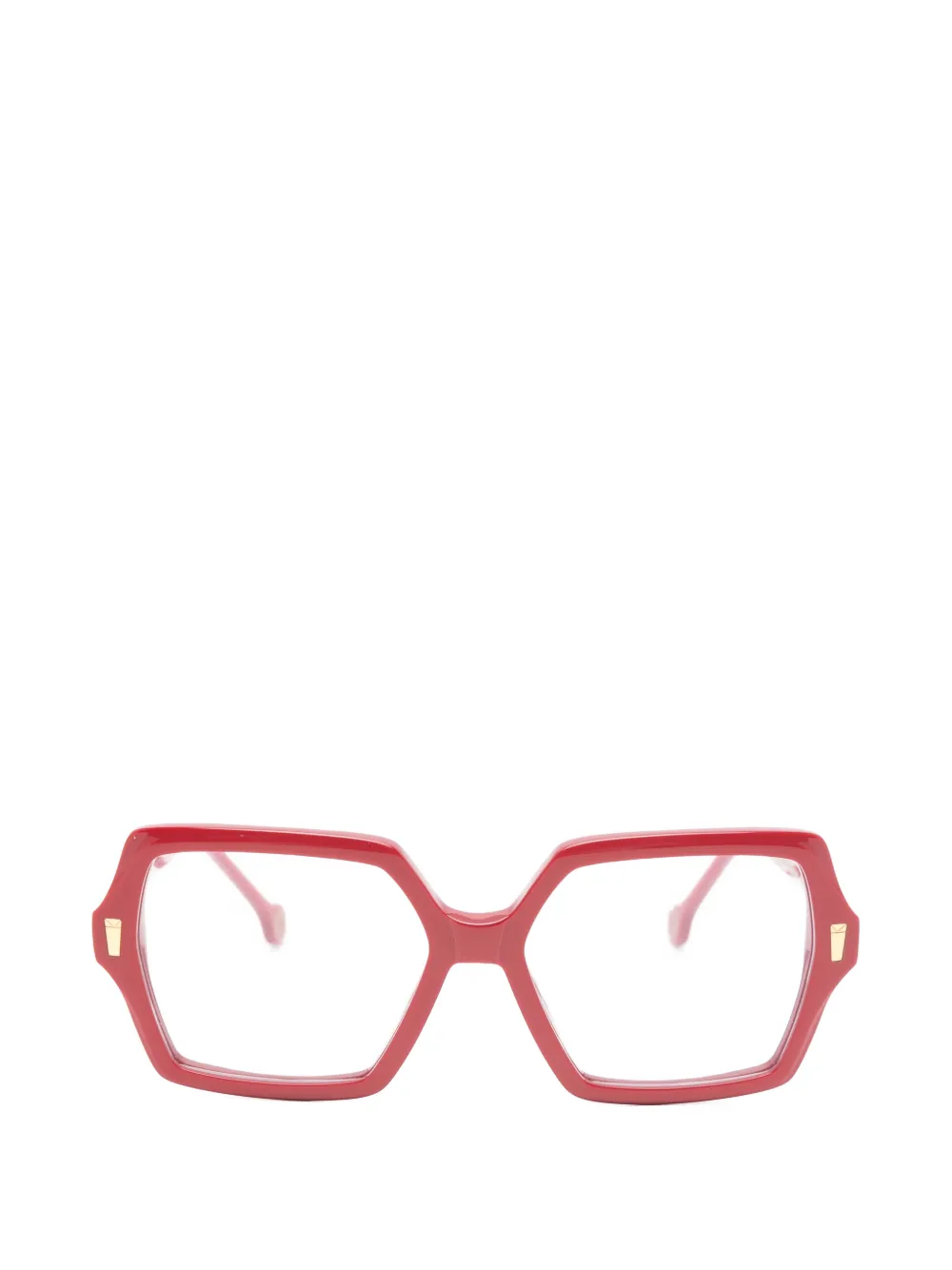 KYme Audrey geometric-frame glasses - Rosso