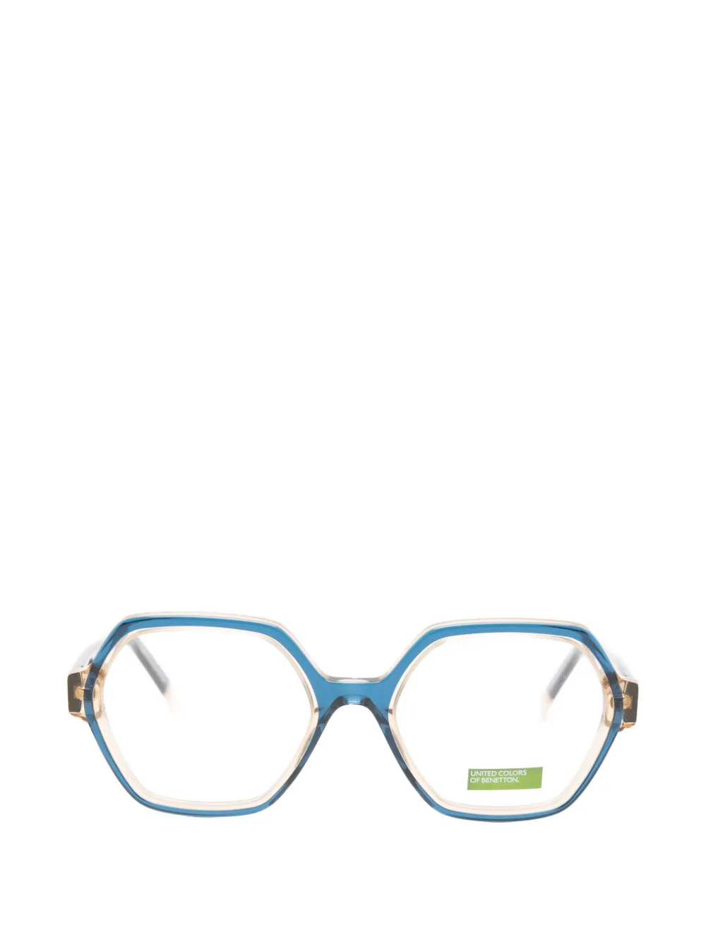 Benetton Sapphire Geometric-frame Glasses In Blue