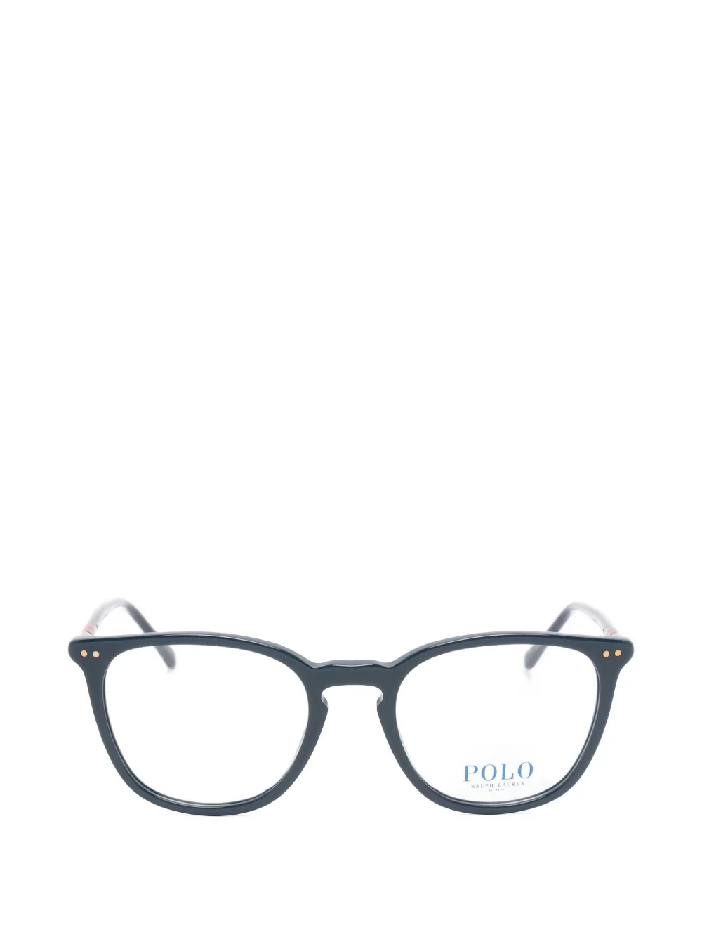 Polo Ralph Lauren striped-trim square-frame glasses - Blu