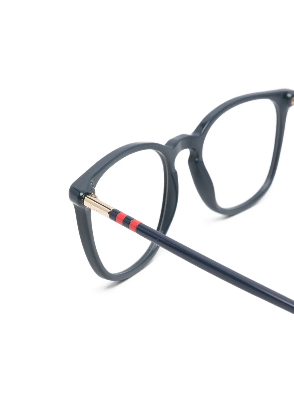 POLO RALPH LAUREN EYEWEAR Bril met gestreept montuur en vierkant montuur Blauw