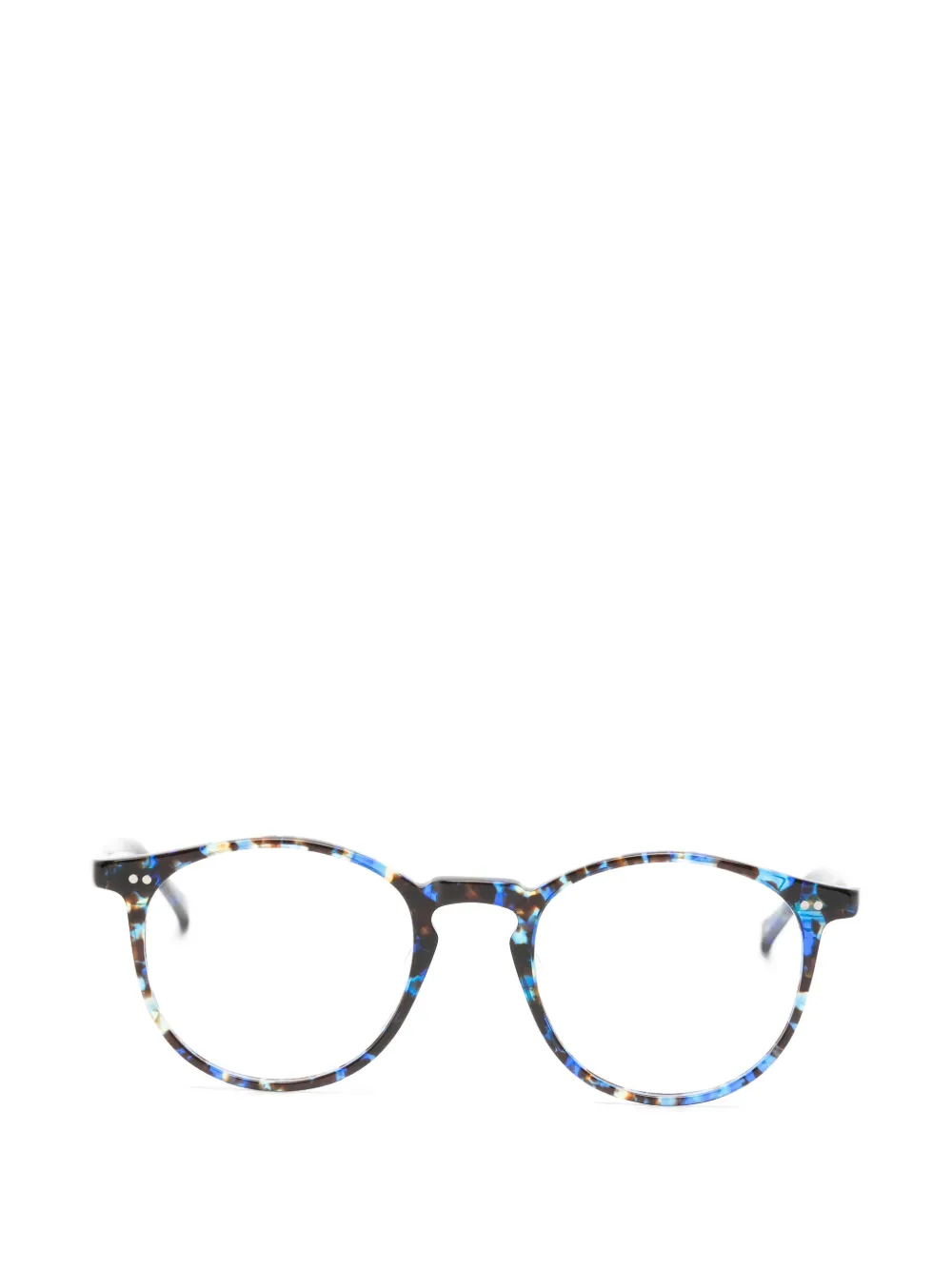 CHARLES STONE tortoiseshell-effect round-frame glasses - Blu