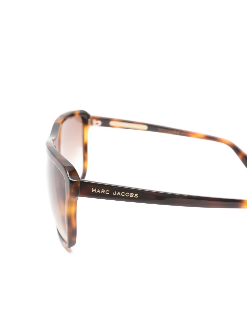 Marc Jacobs Eyewear Zonnebril met geometrisch montuur met schildpadschild design Bruin