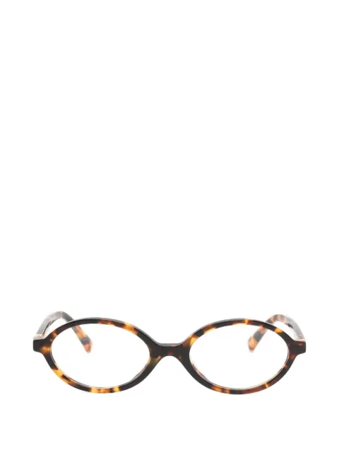 Miu Miu Eyewear tortoiseshell-effect oval-frame glasses