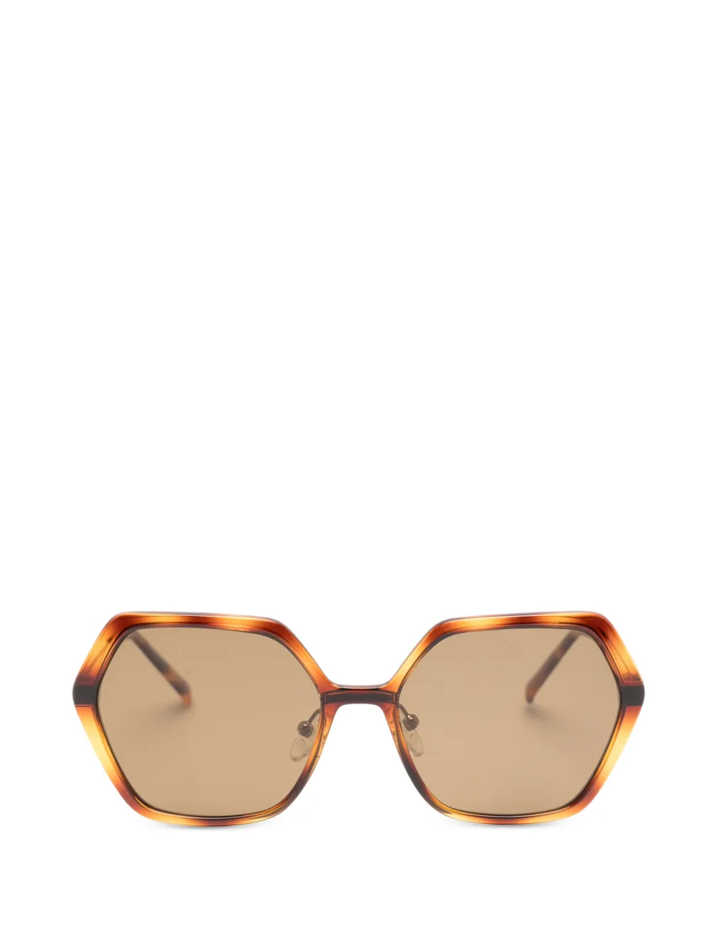 99 John St. geometric-frame clip-on glasses - Marrone