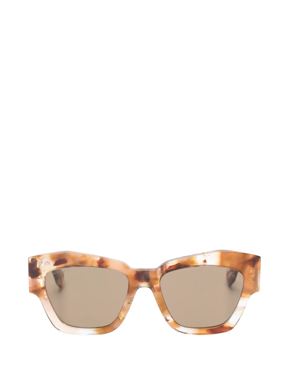 Gucci Eyewear tortoiseshell-effect geometric-frame sunglasses - Marrone