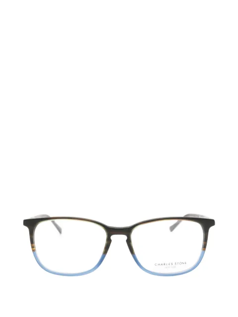 CHARLES STONE tortoiseshell-effect rectangle-frame glasses