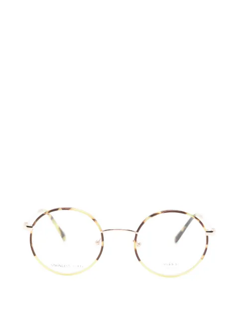 CHARLES STONE tortoiseshell-effect round-frame glasses