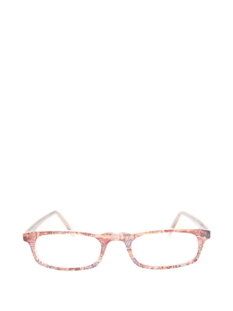 Sociel abstract-pattern rectangle-frame glasses