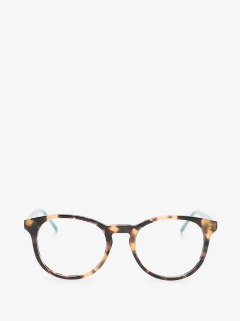 Benetton tortoiseshell-effect round-frame glasses