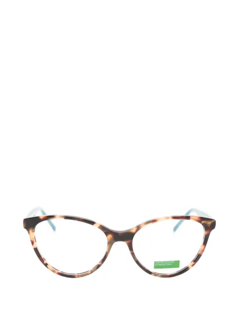 Benetton tortoiseshell-effect cat-eye glasses