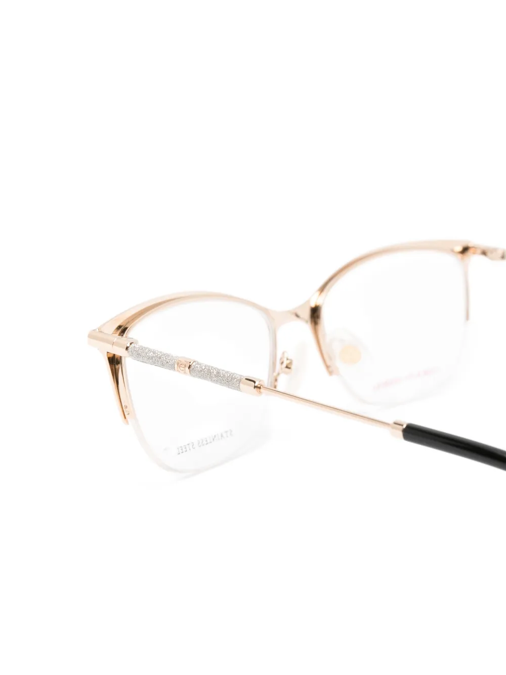 Carolina Herrera Glitter-detail Cat-eye Glasses in Black, view 3