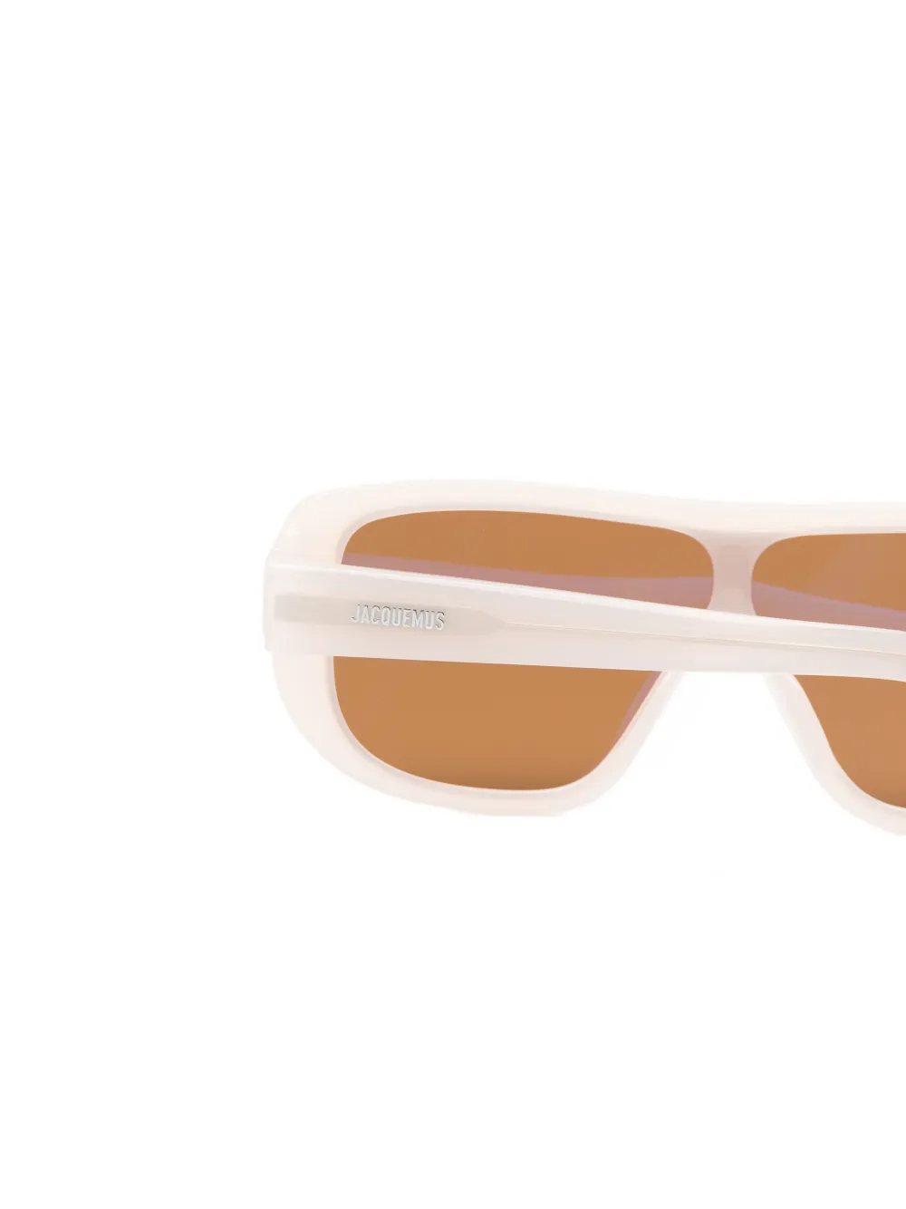 Jacquemus Zonnebril met geometrisch montuur Beige