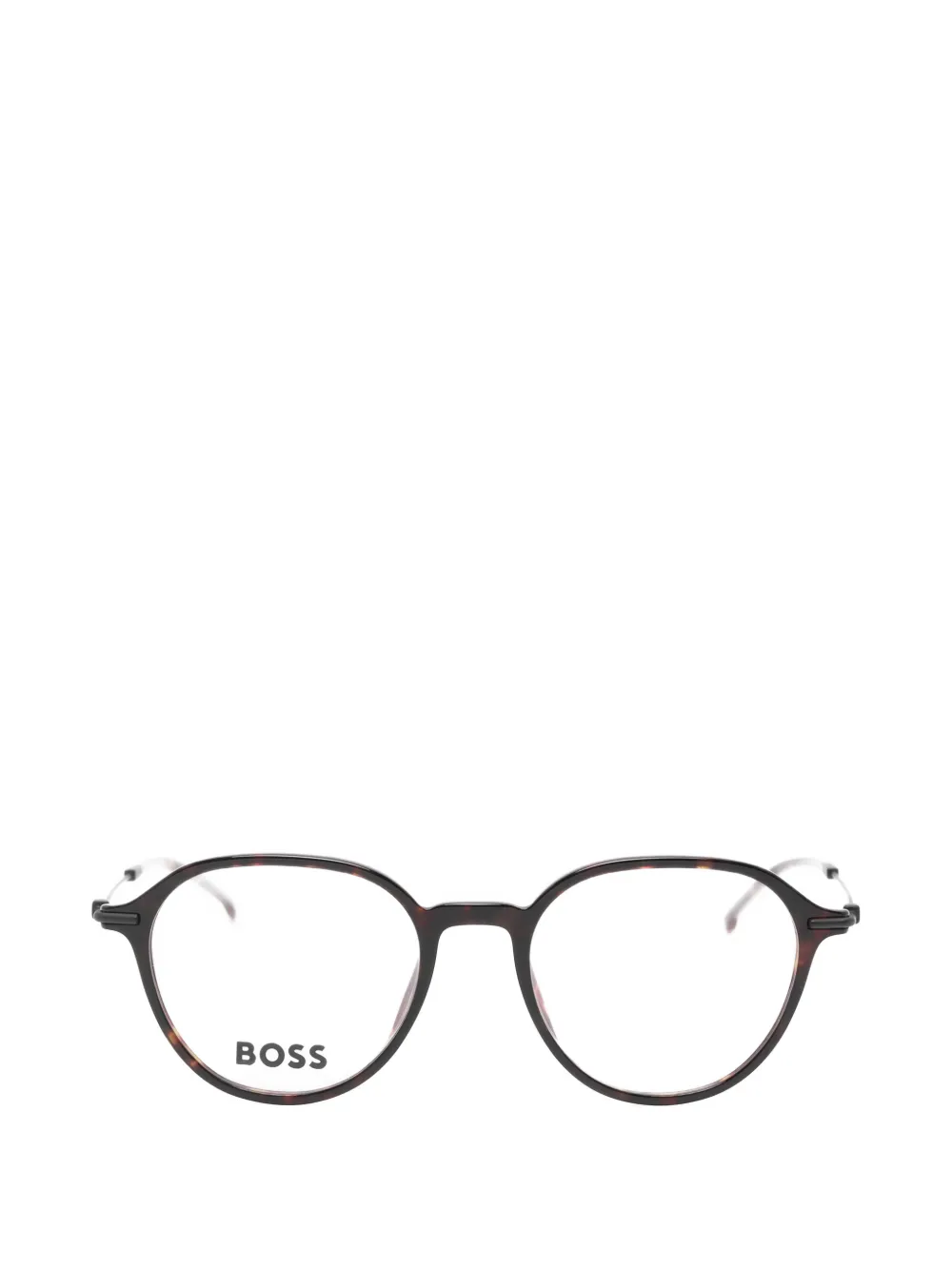 BOSS tortoiseshell-effect round-frame glasses - Braun
