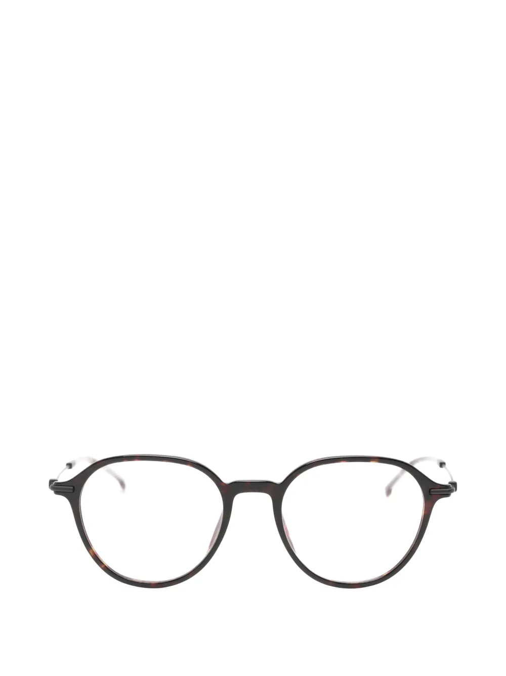 BOSS tortoiseshell-effect round-frame glasses - Braun