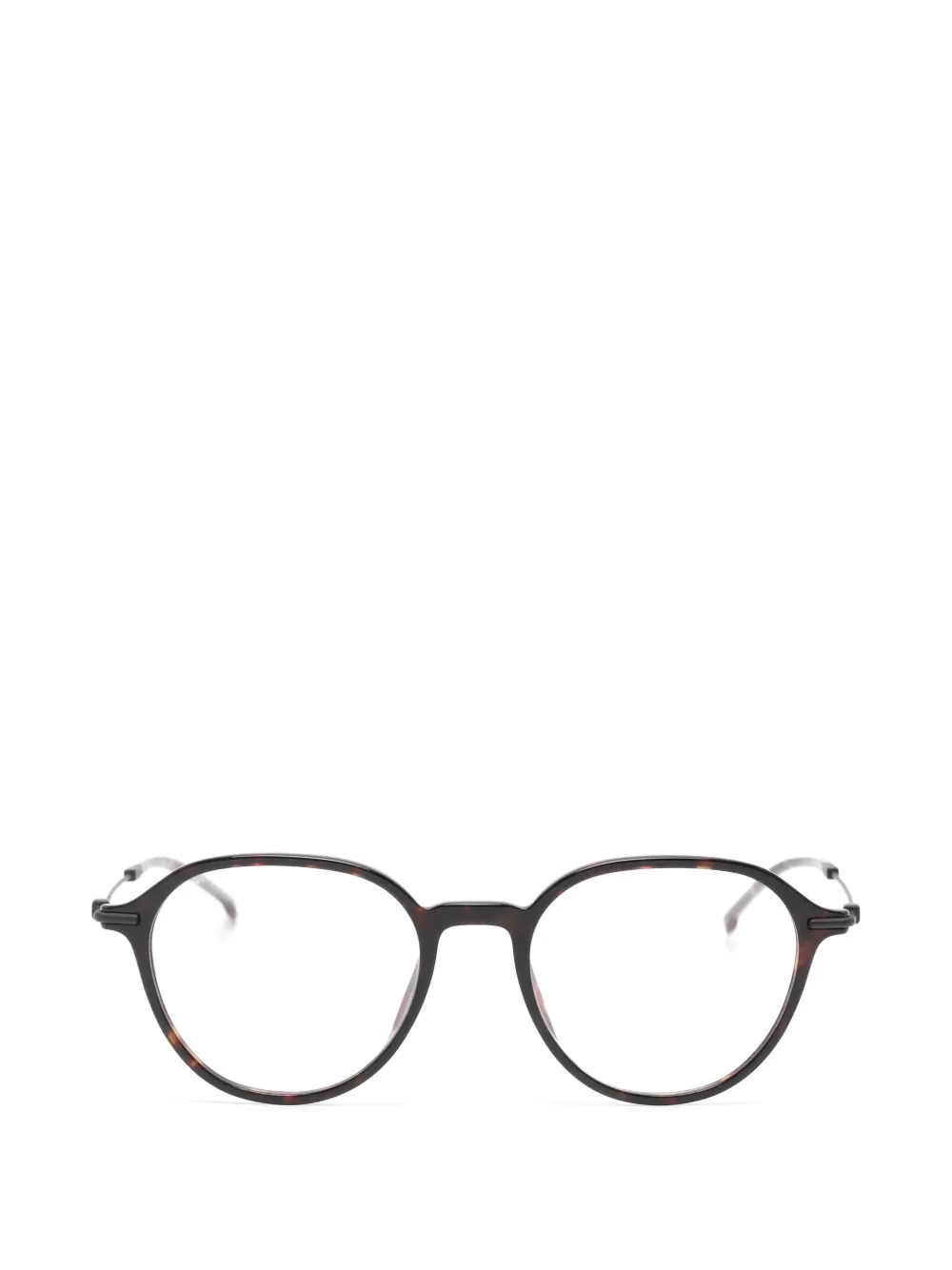 BOSS tortoiseshell-effect round-frame glasses - Braun