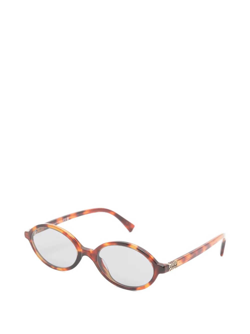 Miu Miu Eyewear トータスシェル オーバルサングラス | ブラウン