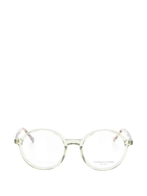 CHARLES STONE round-frame tortoiseshell-effect glasses