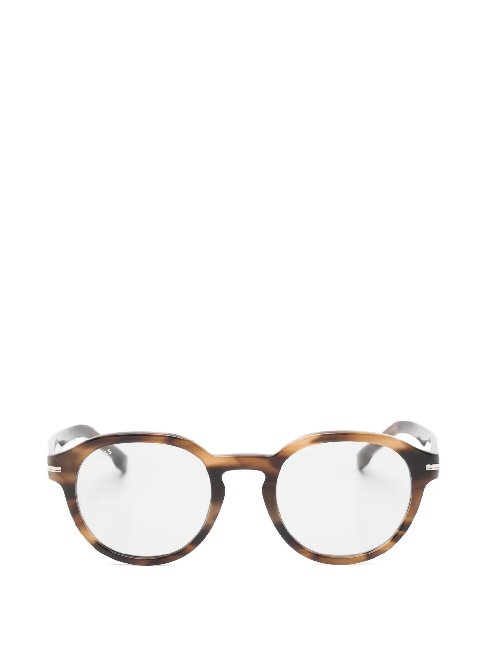 BOSS tortoiseshell-effect round-frame sunglasses - Marrone