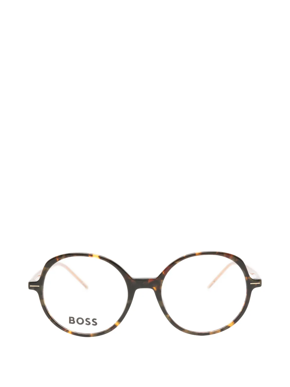 BOSS tortoiseshell-effect round-frame glasses - Braun