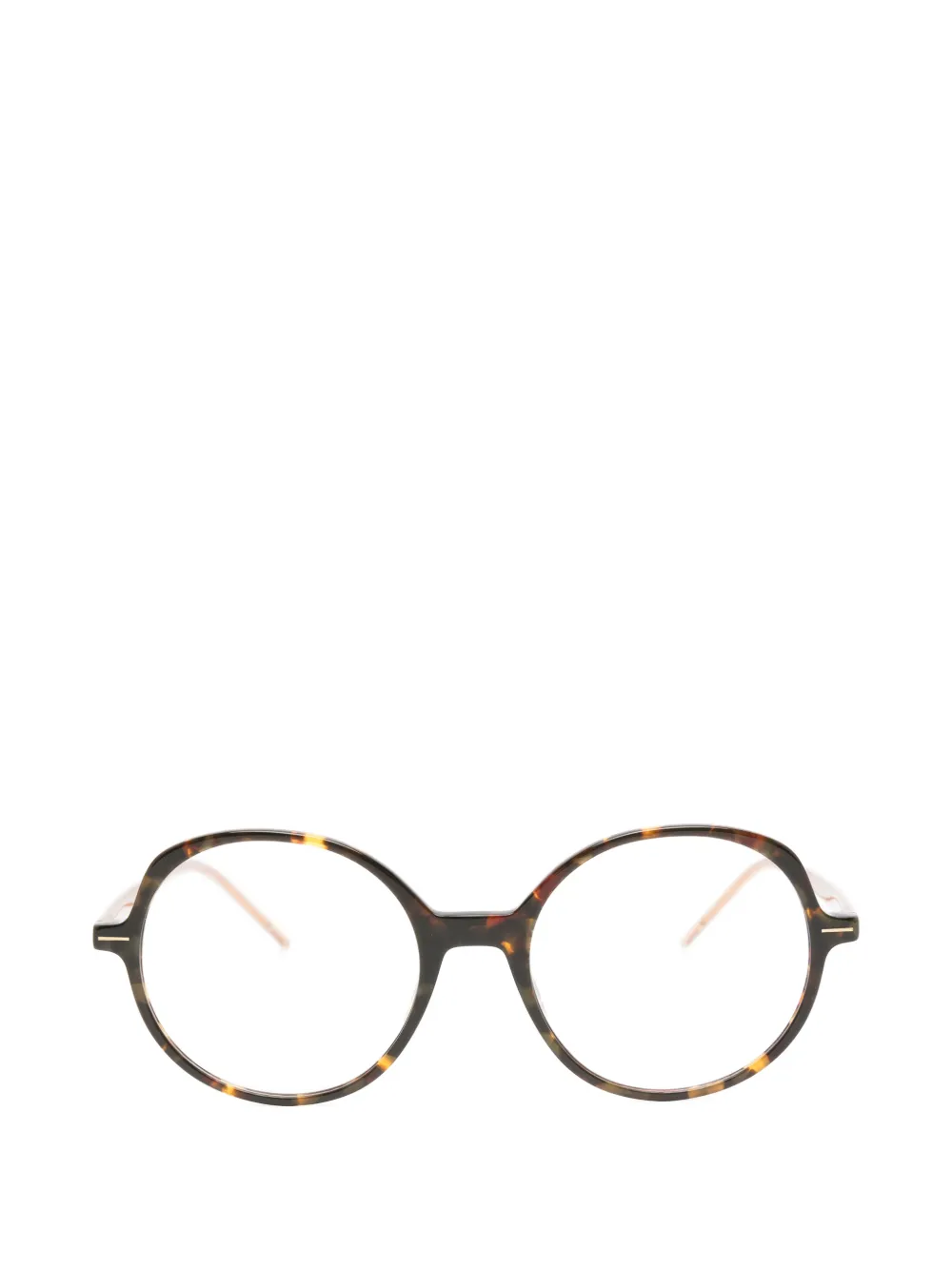 BOSS tortoiseshell-effect round-frame glasses - Marrone