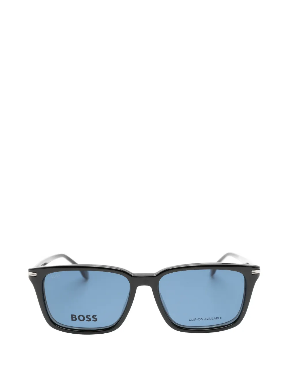 BOSS rectangle-frame clip-on glasses - Schwarz