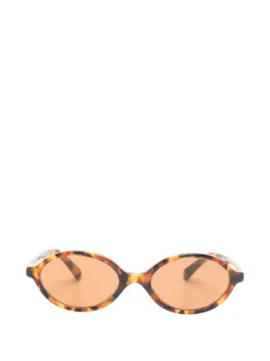 Miu Miu Eyewear トータスシェル オーバルサングラス | ブラウン