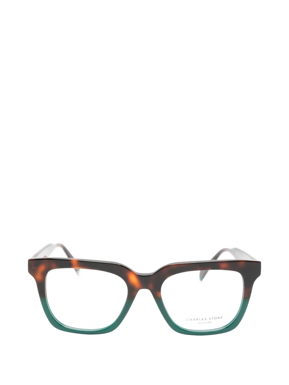 CHARLES STONE tortoiseshell-effect square-frame glasses - Marrone