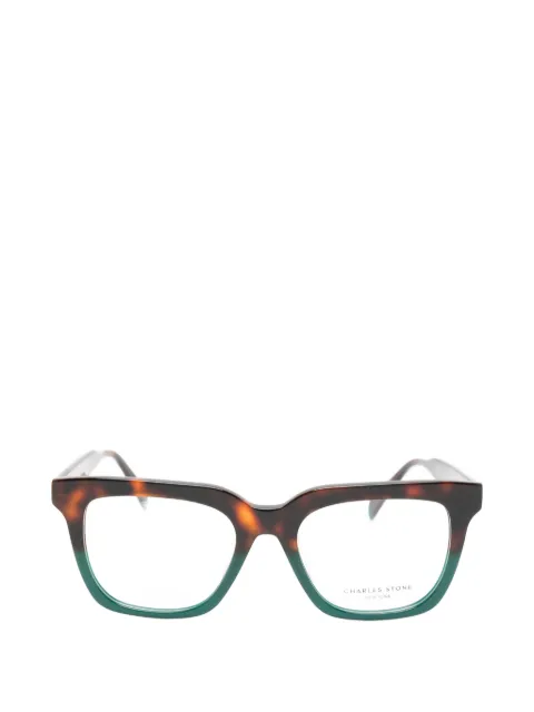CHARLES STONE tortoiseshell-effect square-frame glasses