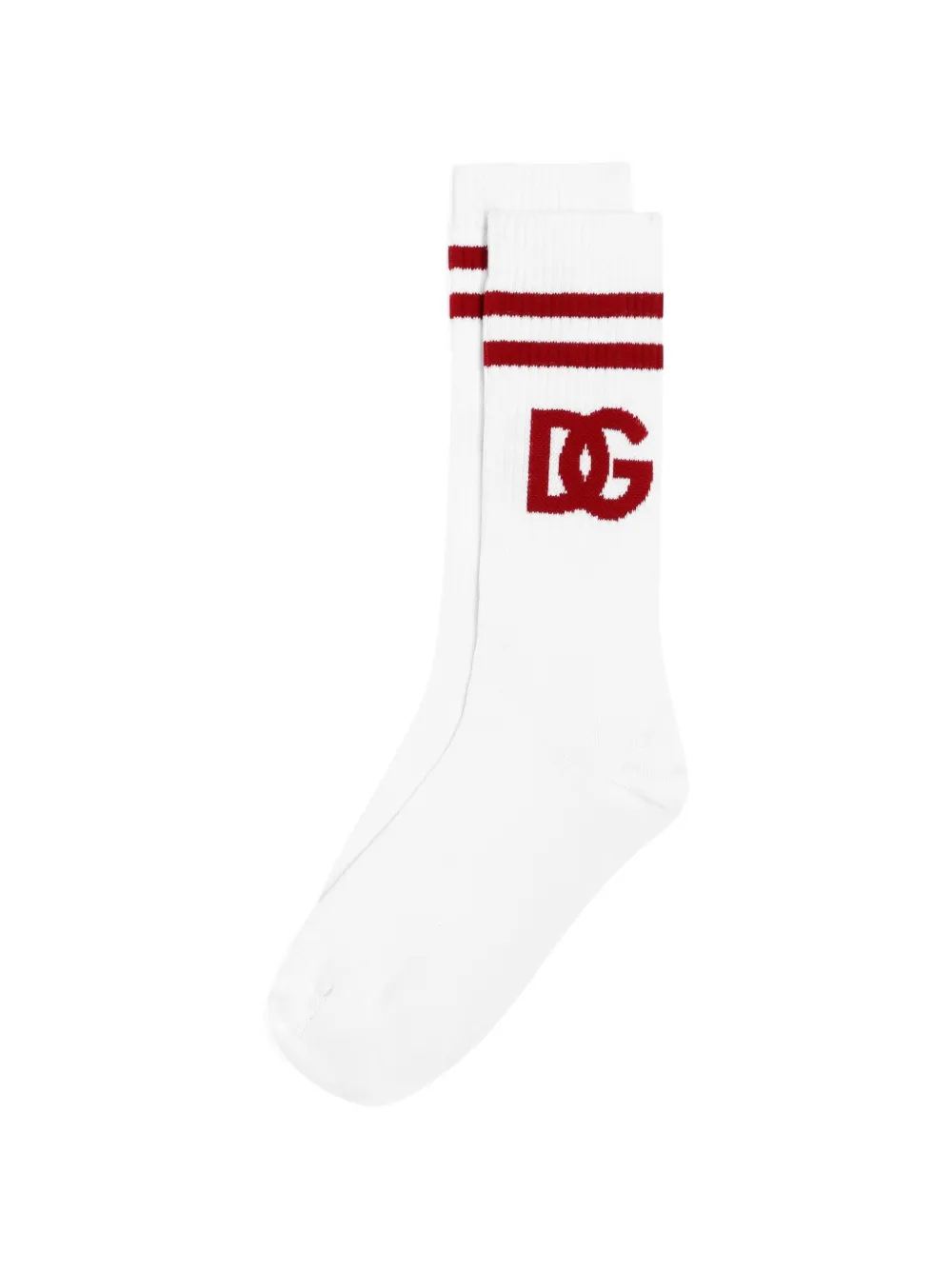 Dolce & Gabbana Socken aus Jacquard mit DG Logo - Weiß