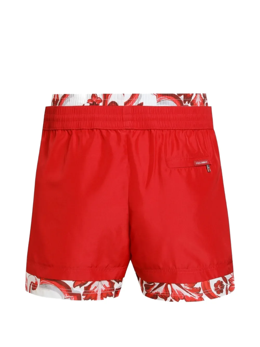 Dolce & Gabbana Medium zwembroek met Majolica-print Rood