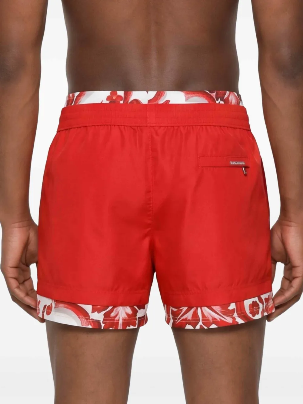 Dolce & Gabbana Medium zwembroek met Majolica-print Rood