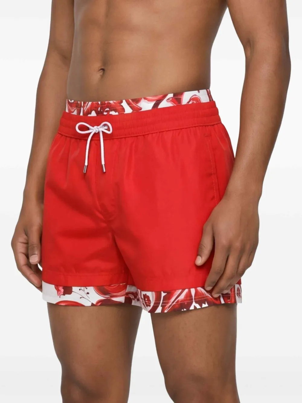 Dolce & Gabbana Medium zwembroek met Majolica-print Rood