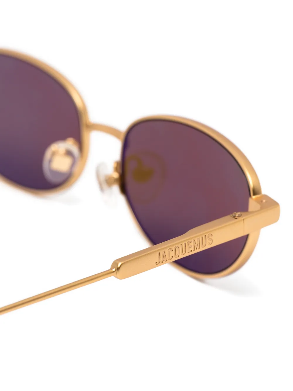 Jacquemus Zonnebril met ovalen montuur Goud