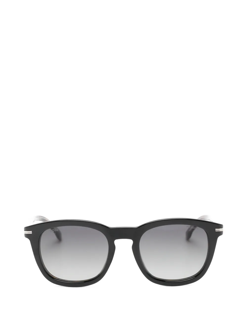 BOSS clip-on square-frame glasses - Braun