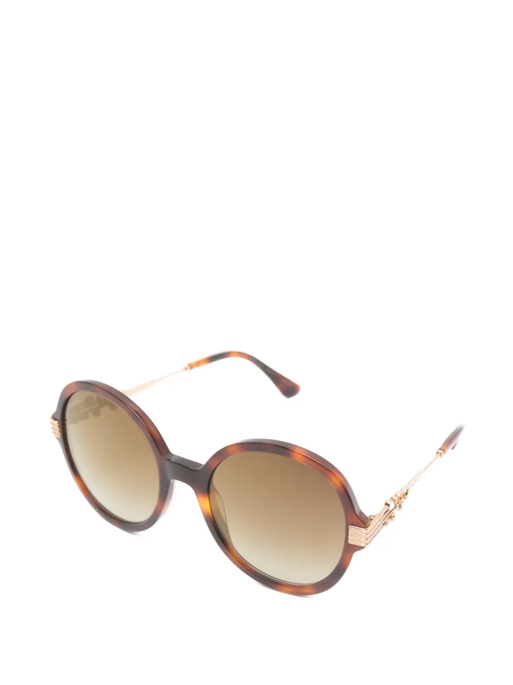Jimmy Choo Eyewear Adria zonnebril met rond montuur en schildpadschild design Bruin